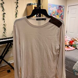 Ralph Lauren Women's Cream Long Sleeve Top